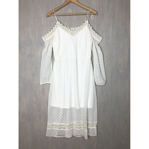 River Island Dresses & Skirts - NWT River Island cold shoulder midi dress lace 8